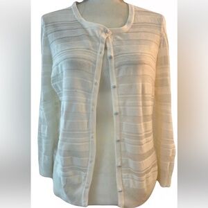 New York & Company Cream Cardigan Sweater